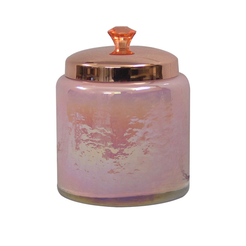 House of Hampton Copper Lustre Glass Canister Set Of 2 Bathroom